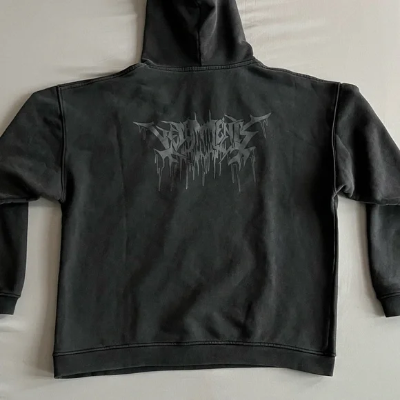t*u様 18aw vetements skull hoodie VETEMENTS 'black Skull Metal' Hoodie | italist